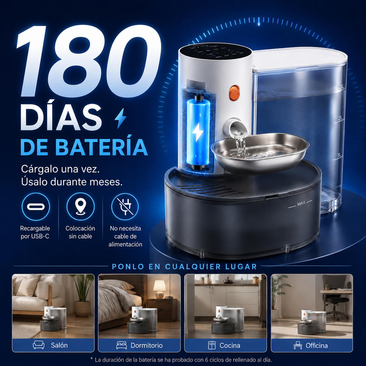 Bebedero Automático para Mascotas con Filtración y Purificación