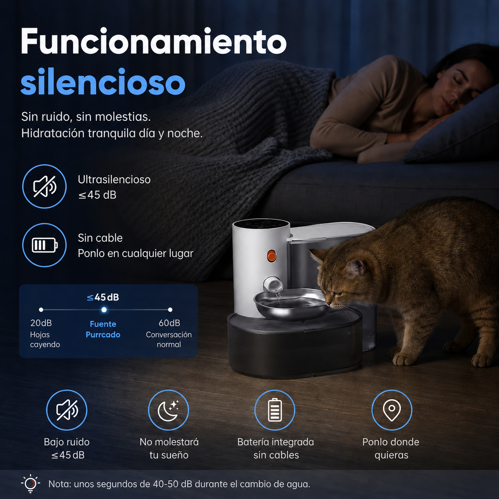 Bebedero Automático para Mascotas con Filtración y Purificación