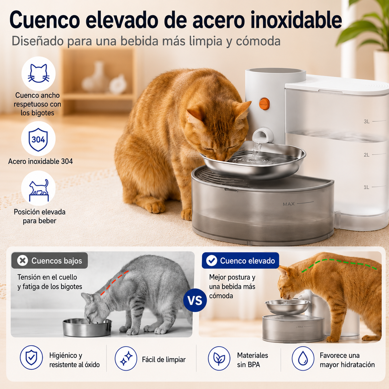 Bebedero Automático para Mascotas con Filtración y Purificación